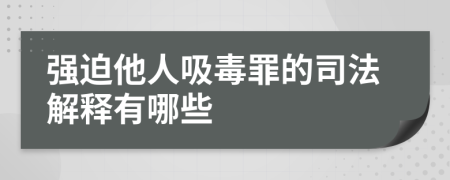 强迫他人吸毒罪的司法解释有哪些