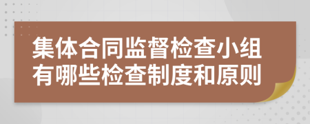 集体合同监督检查小组有哪些检查制度和原则