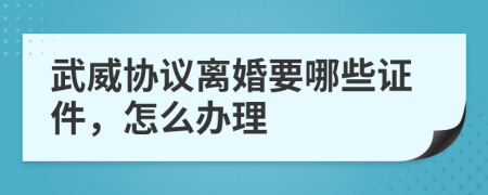 武威协议离婚要哪些证件，怎么办理