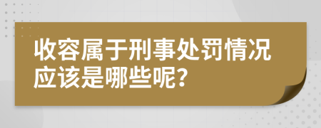 收容属于刑事处罚情况应该是哪些呢？