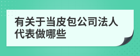 有关于当皮包公司法人代表做哪些