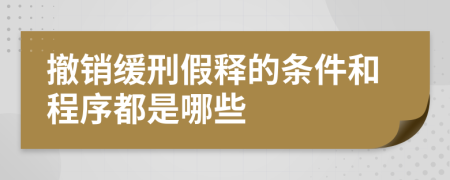 撤销缓刑假释的条件和程序都是哪些