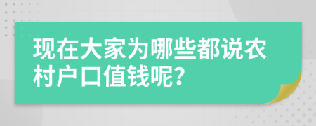 现在大家为哪些都说农村户口值钱呢？