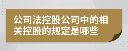公司法控股公司中的相关控股的规定是哪些