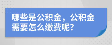 哪些是公积金，公积金需要怎么缴费呢？