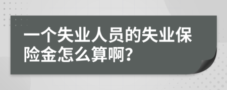 一个失业人员的失业保险金怎么算啊？