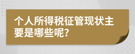 个人所得税征管现状主要是哪些呢？
