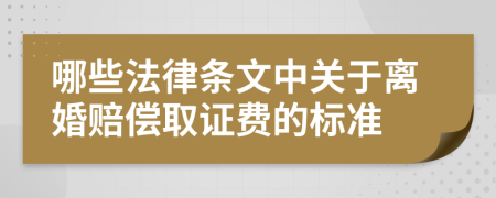 哪些法律条文中关于离婚赔偿取证费的标准