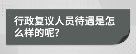 行政复议人员待遇是怎么样的呢？