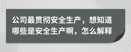 公司最贯彻安全生产，想知道哪些是安全生产啊，怎么解释