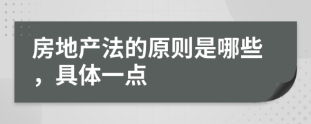 房地产法的原则是哪些，具体一点