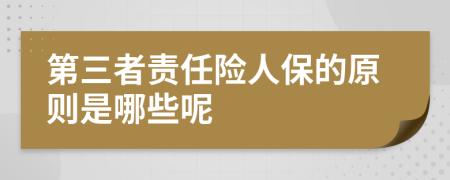 第三者责任险人保的原则是哪些呢