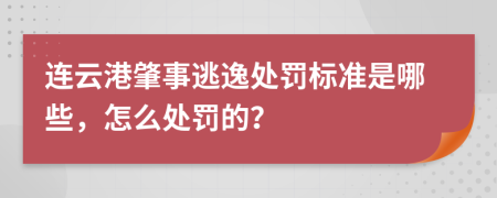 连云港肇事逃逸处罚标准是哪些，怎么处罚的？