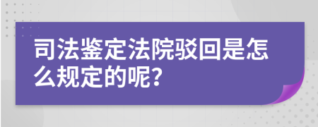 司法鉴定法院驳回是怎么规定的呢？