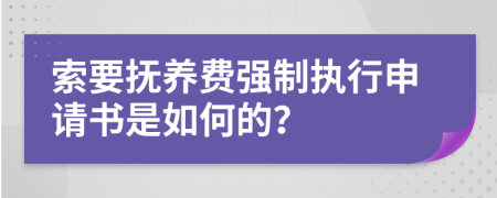 索要抚养费强制执行申请书是如何的？