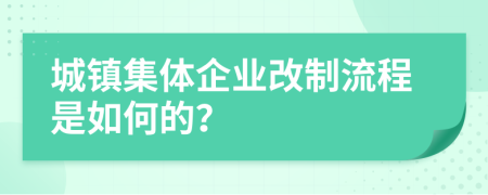 城镇集体企业改制流程是如何的？