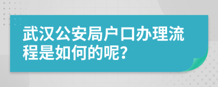 武汉公安局户口办理流程是如何的呢？