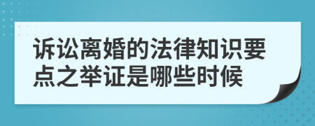 诉讼离婚的法律知识要点之举证是哪些时候