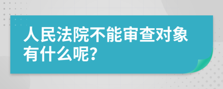 人民法院不能审查对象有什么呢？