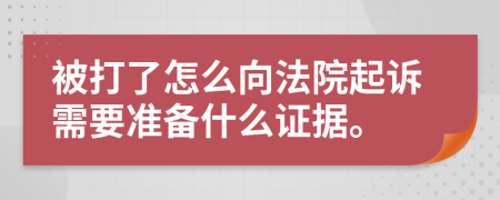 被打了怎么向法院起诉需要准备什么证据。