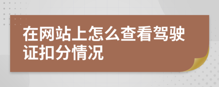 在网站上怎么查看驾驶证扣分情况
