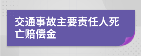 交通事故主要责任人死亡赔偿金