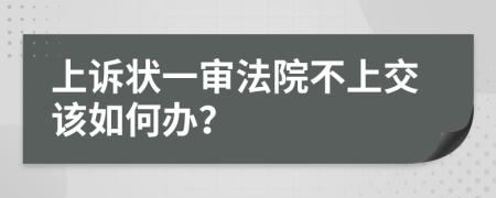 上诉状一审法院不上交该如何办？