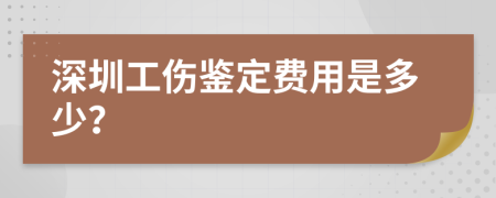 深圳工伤鉴定费用是多少？