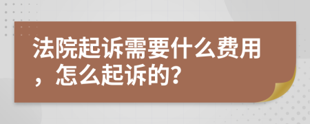 法院起诉需要什么费用，怎么起诉的？