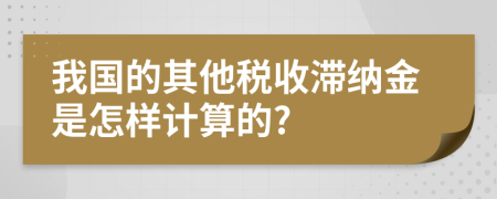 我国的其他税收滞纳金是怎样计算的?