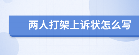 两人打架上诉状怎么写