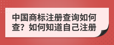 中国商标注册查询如何查？如何知道自己注册