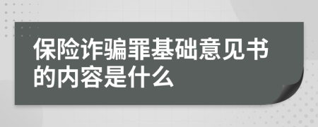 保险诈骗罪基础意见书的内容是什么