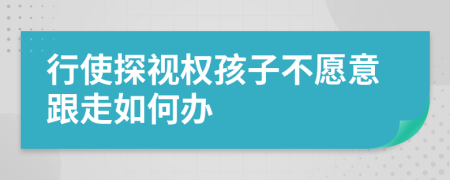 行使探视权孩子不愿意跟走如何办