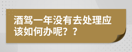 酒驾一年没有去处理应该如何办呢？？