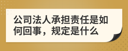 公司法人承担责任是如何回事，规定是什么