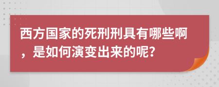 西方国家的死刑刑具有哪些啊，是如何演变出来的呢？