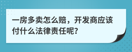 一房多卖怎么赔，开发商应该付什么法律责任呢？