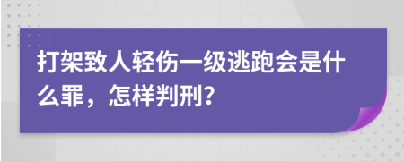 打架致人轻伤一级逃跑会是什么罪，怎样判刑？