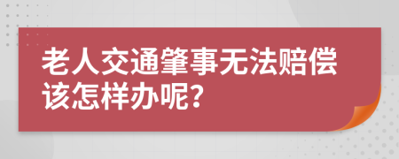 老人交通肇事无法赔偿该怎样办呢？