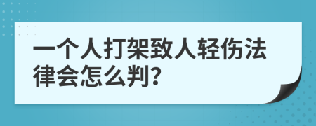 一个人打架致人轻伤法律会怎么判？