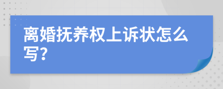 离婚抚养权上诉状怎么写？