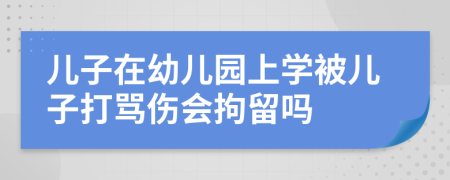 儿子在幼儿园上学被儿子打骂伤会拘留吗