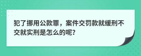 犯了挪用公款罪，案件交罚款就缓刑不交就实刑是怎么的呢？