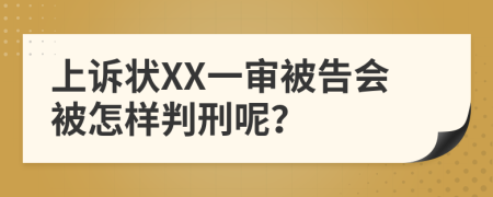 上诉状XX一审被告会被怎样判刑呢？