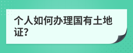 个人如何办理国有土地证？