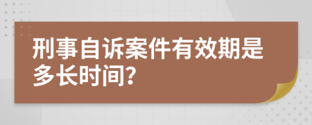 刑事自诉案件有效期是多长时间？