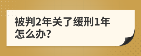 被判2年关了缓刑1年怎么办？