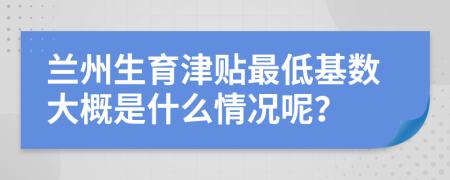 兰州生育津贴最低基数大概是什么情况呢？