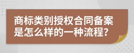 商标类别授权合同备案是怎么样的一种流程？